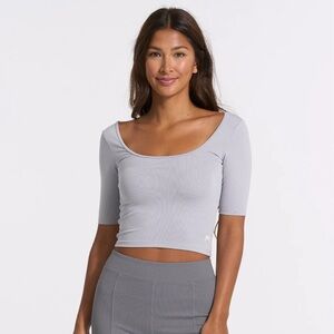 Vuori Lux Rib Avant Top pale grey heather M
